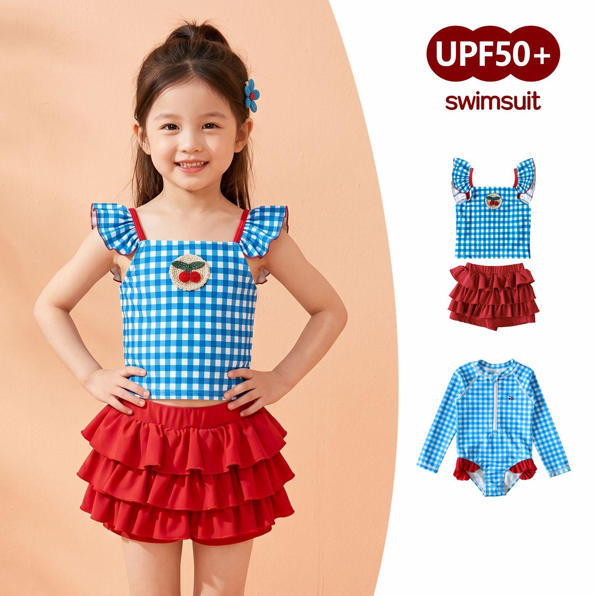 Children's Swimsuit Princess Style Summer Sun Protection Quick-Drying Swimsuit Two-Piece Set Korean Baby Swimsuit Girls' Swimsuit 3-6