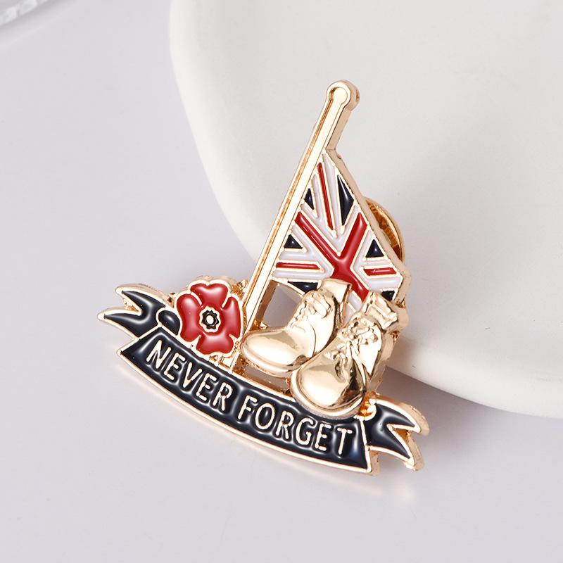 New Poppy Flower Brooch European and American Style Commemorative Pin Fashion Enamel Brooch