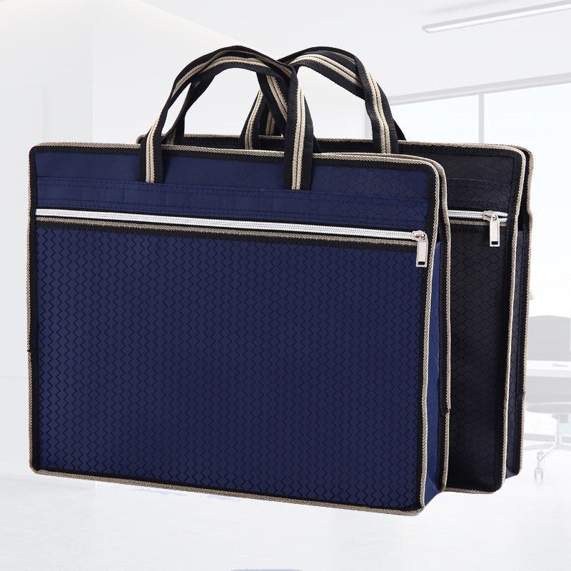 Oxford Cloth Portable File Bag Zipper File Bag Business Briefcase Men's Material Waterproof Office Conference Bag Printing