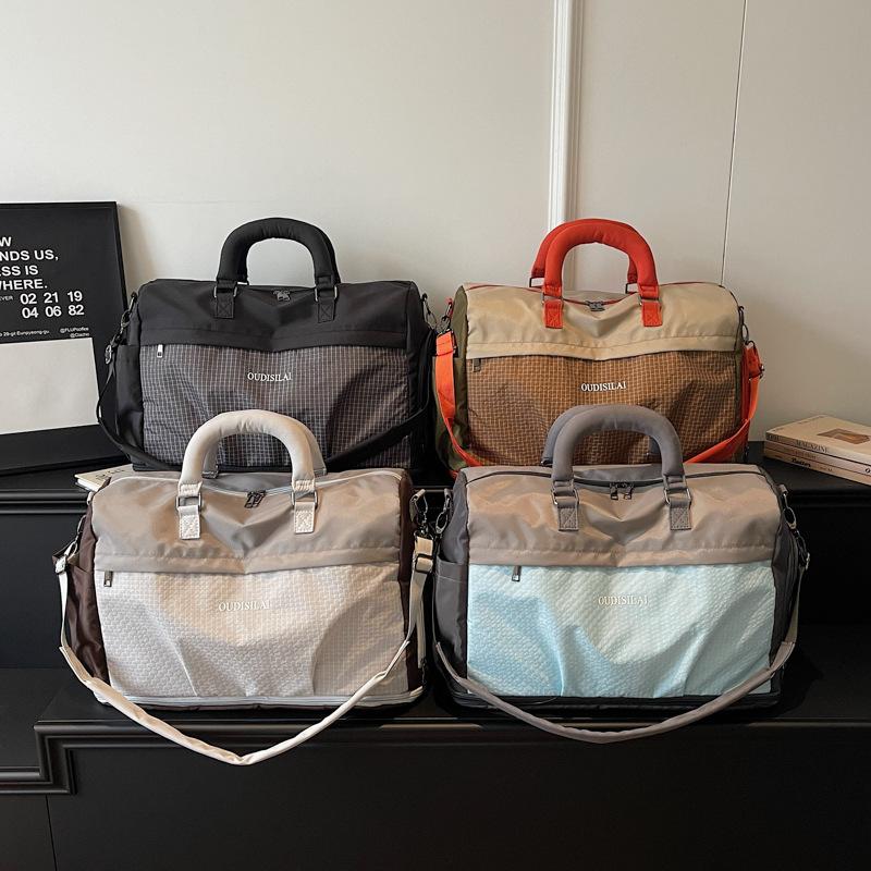 Large-Capacity Expandable Travel Bag for Women, Portable Short-Distance Business Trip Luggage Bag with Shoe Compartment, Dry and Wet Separation Sports Fitness Bag