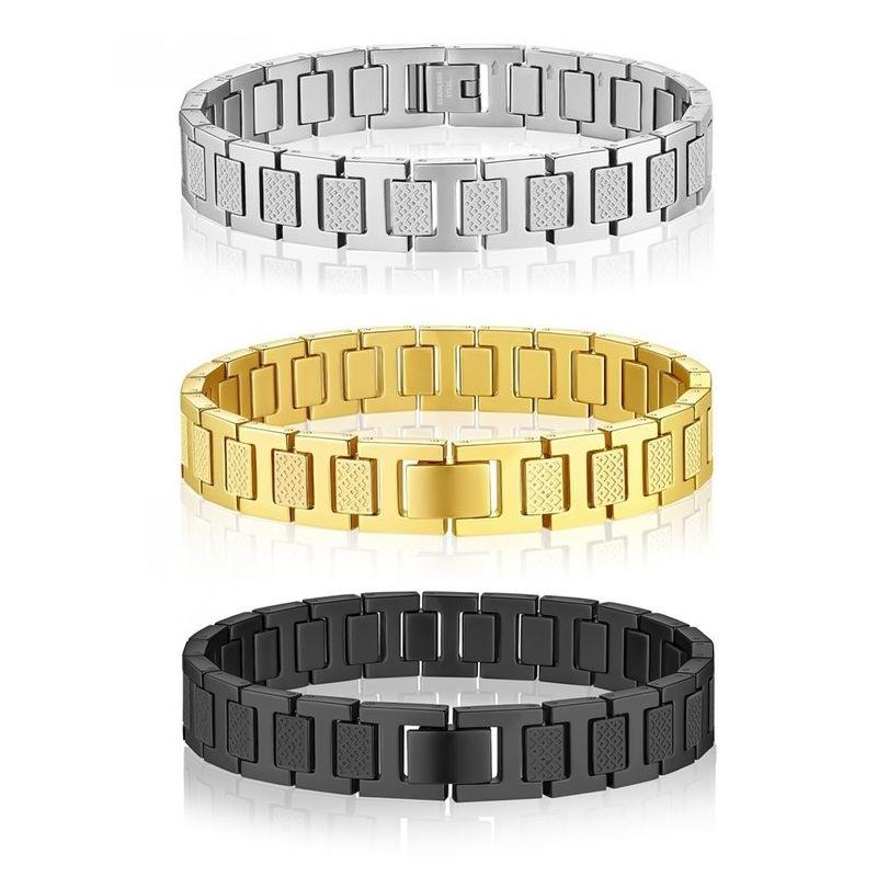 Cross-border popular fashion stainless steel bracelet, can be laser-engraved, crocodile design, no hole, in-stock, wholesale from manufacturer