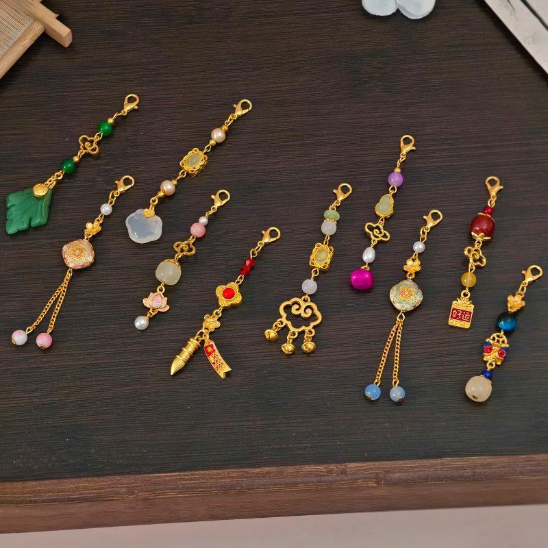 Ancient Style Tassel Pendant Cheongsam Placket Hanging Decoration Color-Preserving Safety Buckle Pendant Chinese DIY Handicraft Trinkets