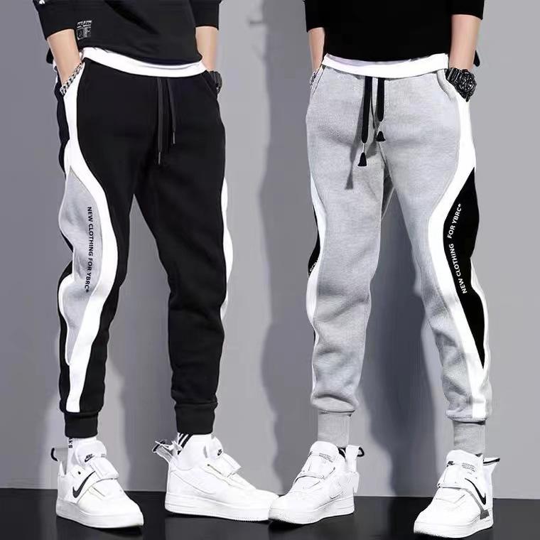 Summer thin sweatpants men's Korean-style fashion brand casual pants plus size ankle-tied sports pants loose all-matching pants men