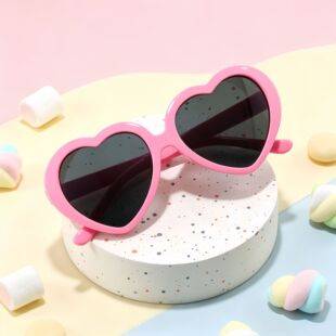 Children's heart-shaped glasses, peach heart sunglasses, photo shoot props, baby summer sunshades