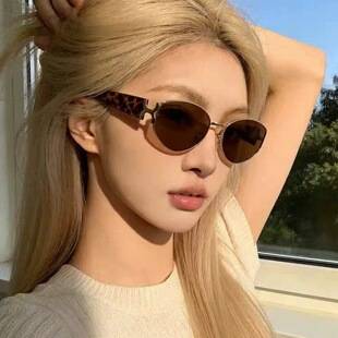Old Money Style Brown Sunglasses for Women, Retro Cat Eye Frame, High-Definition Sun Protection, UV Protection, Versatile for Square and Round Faces