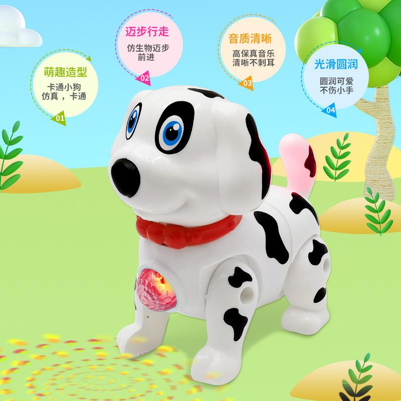 Children's Electric Dancing and Rotating Boy and Girl Baby Baby Moving Stunt Dog with Sound Running Light Toy Gift