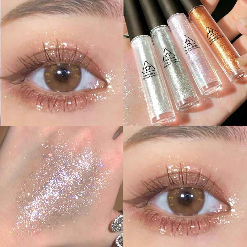 Gemeng Dreamy Star Diamond Liquid Eyeshadow with Fine Shimmer, High Gloss, Tear-Drop Highlight, Brightening for the Lower Eyelid, Sparkling Pearlescent Liquid Eyeshadow