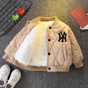 Boys' Winter Velvet Jackets, Stylish Baby Boy's Thickeneded Baseball Uniforms, Children's Cotton Outwears, Jackets, Cotton Outwears, Dropshipping
