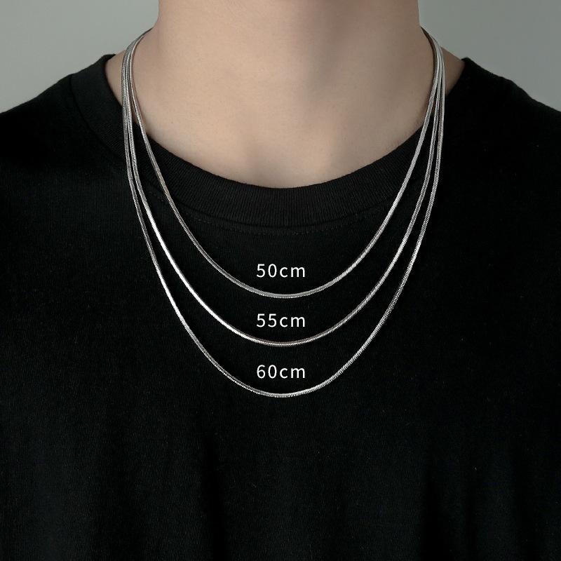 Accessories Snake Bone Chain Necklace Men's Trendy Niche Trendy Brand Thin Men's All-match Titanium Steel Neck Boys Collarbone Chain Chain