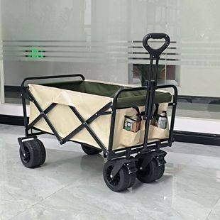 Outdoor Camping Car Foldable Trolley Flat Folded Open Camping Car Camping Folding Dual-purpose Table Board Small Trailer