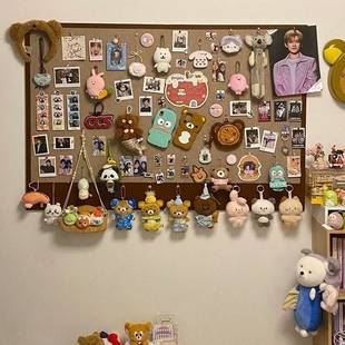 Felt Board Decoration Wall Storage Wall Self-Adhesive No-Drill Dormitory Bedroom Decoration Hat Glasses Display Wall Decoration