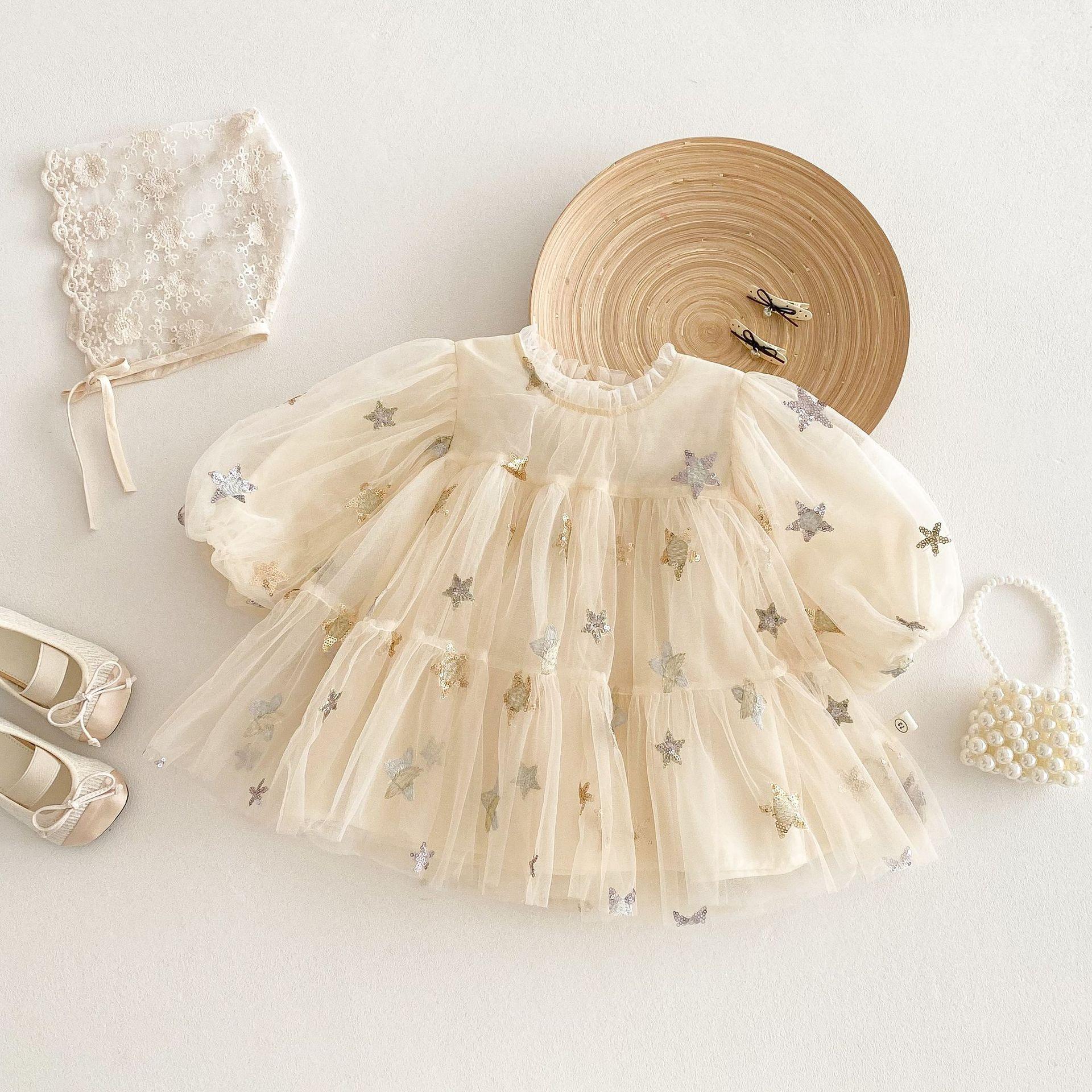 Girls' Korean-Style Dress, Small Left and Right, Spring Season, Huzhou Zhili Children's Clothing, Baby Mesh Princess Dress, Children's Dress