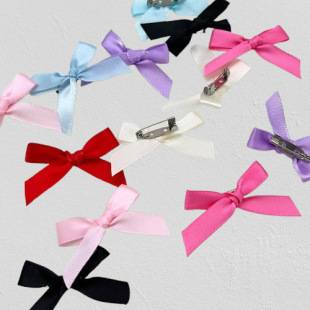 All-Match Bow Brooch Cute Pin Girl's Heart Satin Handmade DIY Pin Clothes Socks Jewelry Decoration