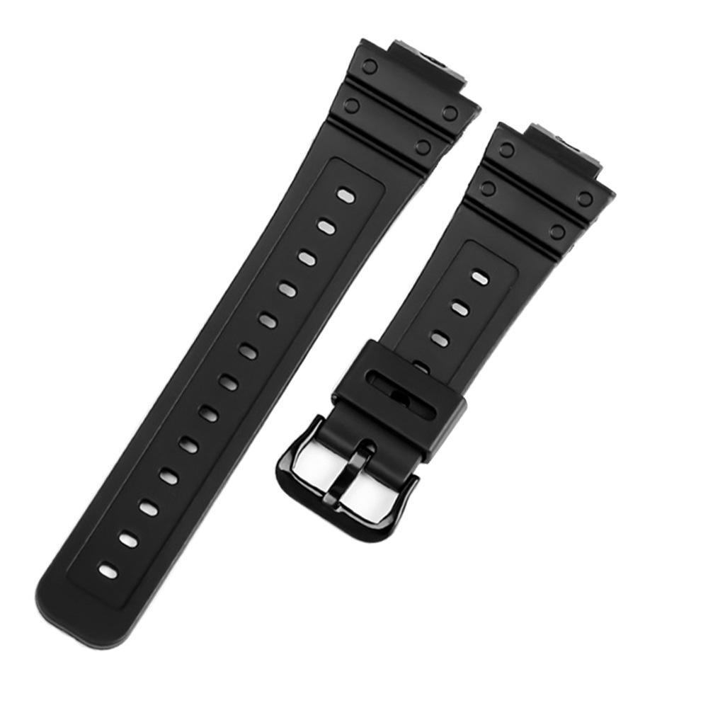 Suitable for Replacement of Casio Watch Straps Dw-6900/Gw-M5610/Dw-5600E Black Tpu Resin Strap Black