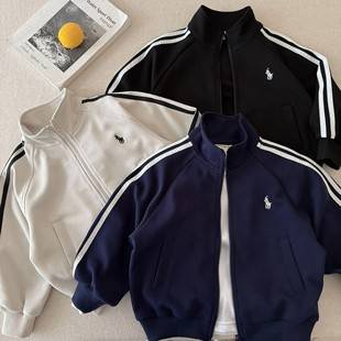Boys' Baseball Jacket Trendy 2025 Autumn Outfit Baby Fashion Brand Jacket Girls' Korean Style Trendy Children's Solid Color Cardigan Coat