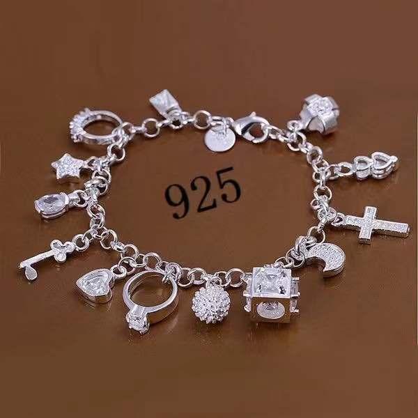 Fashionable Thirteen-Piece Pendant Bracelet for Women, Multi-Element Diamond-Studded Bracelet for Men, Cross-Border Jewelry Source Factory Wholesale Chain