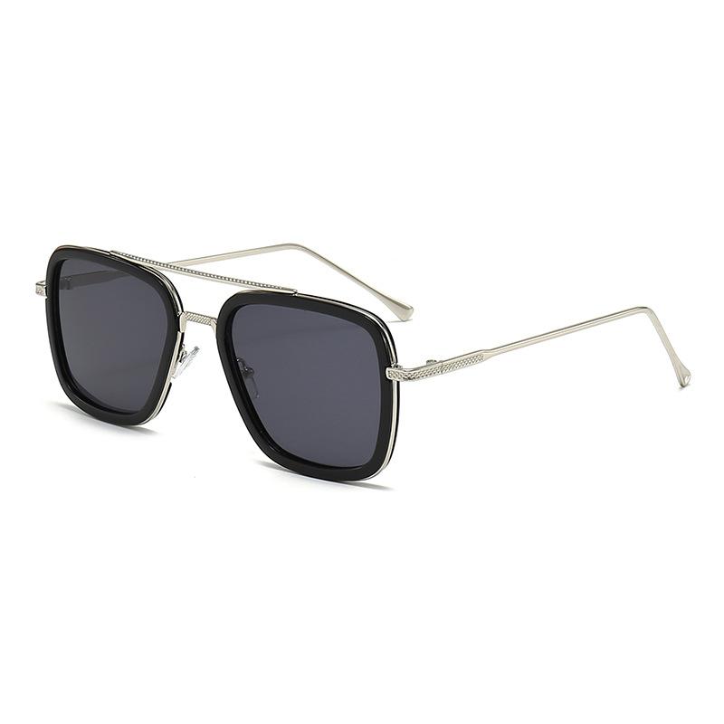 New Iron Man Same Style Sunglasses, European and American Sunglasses, Men's Trendy Glasses, Fashionable Square Frame Spider-Man Sunglasses