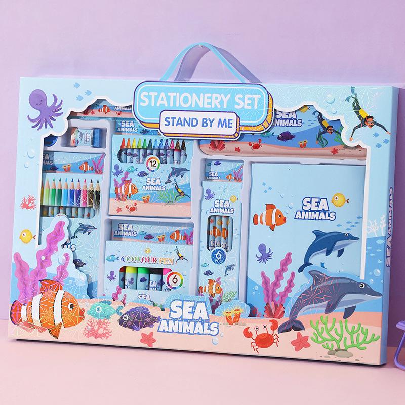 Primary school stationery set gift box gift bag children's prizes kindergarten graduation gift June 1 Children's Day gift