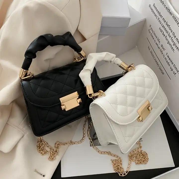 Popular All-match ins Women's Bag 2024 Popular Korean Fashionable Chain Crossbody Cyber Celebrity Portable Small Square Bag