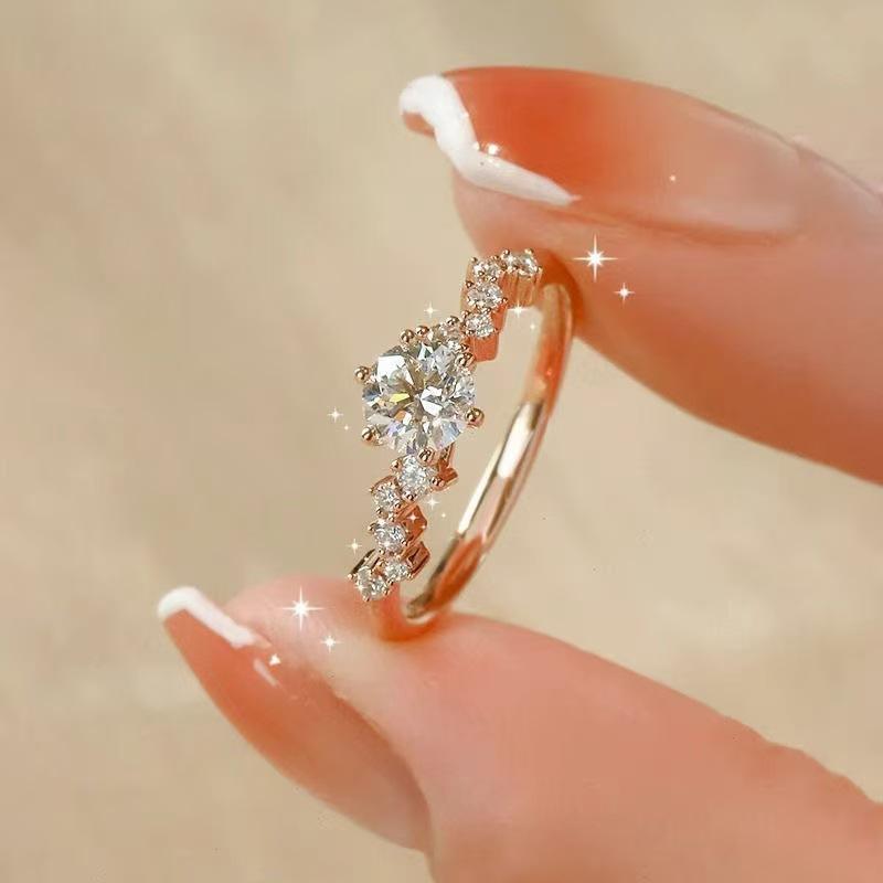 Star Dream Moissanite Diamond Ring Women's Fashion Personality Unique Men's Ring Niche Design High-End Proposal Index Finger Ring