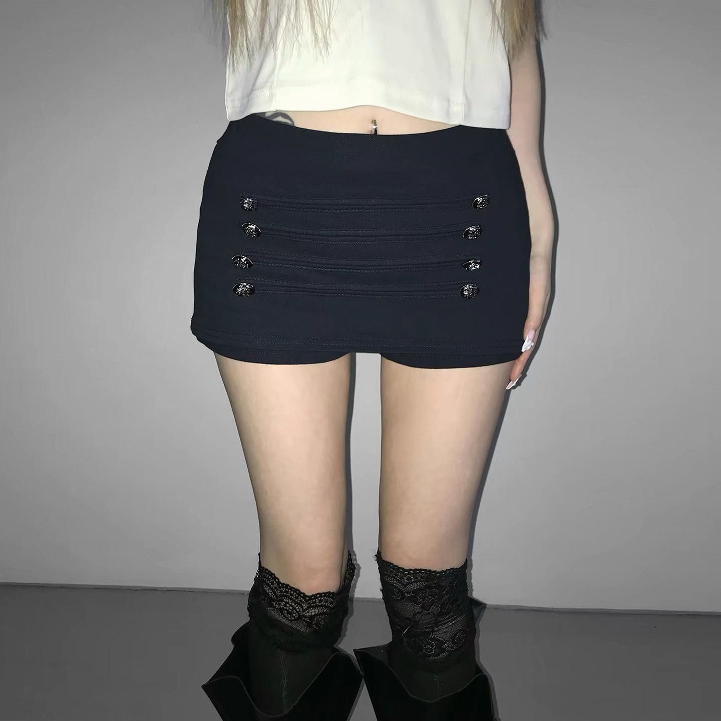 2026 European and American cross-border summer new style comfortable casual trendy low-waist buttoned niche slim-fit mini skirt for women