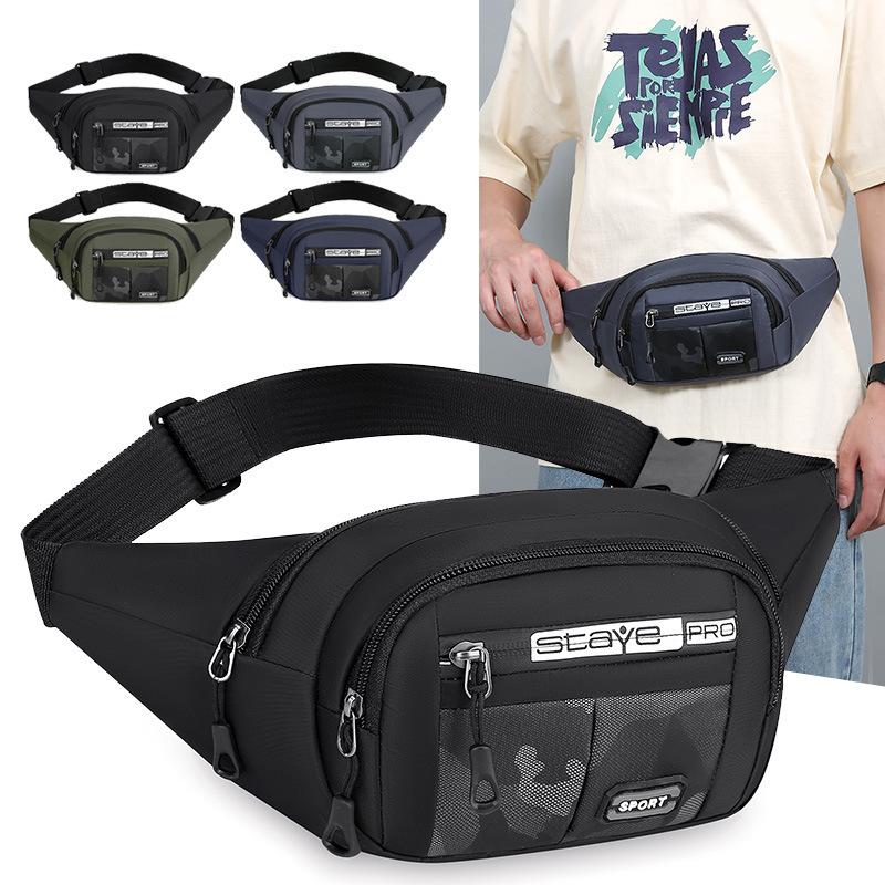 Men's fashion multi-functional waist bag light and durable multi-pocket design suitable for outdoor sports travel hot-selling