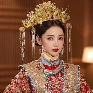 Ming-made headdress high-end Chinese bride Han wedding phoenix crown Han clothing wedding crown Queen wedding wedding luxury jewelry