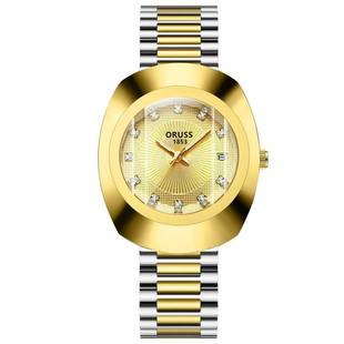 Tiktok Cross-Border Hot-Selling Dropshipping Couple Quartz Watch with Colored Diamond Inlay, Waterproof Steel Band Watch, Middle Eastern Cross-Border Couple Watch