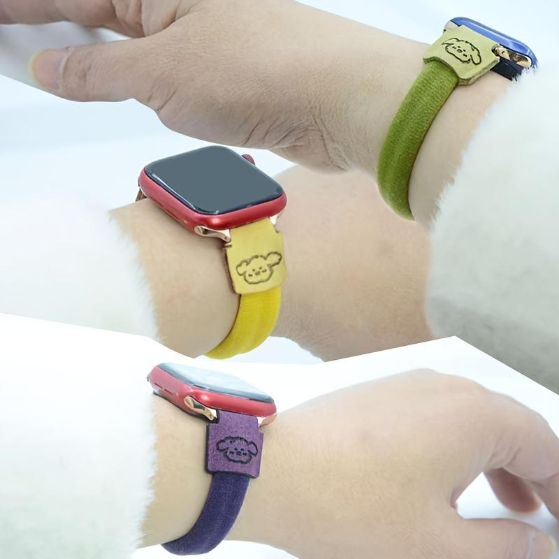 Cartoon Cute Puppy Pattern High Elastic Rubber Band Watch Strap Suitable for Apple Watch 38-49mm Full Series