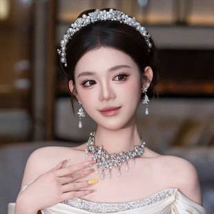 Korean-style pearl beaded wedding headpiece, bridal headband, headband for brides, bridesmaids, and flower girls, hairband, photo studio accessories