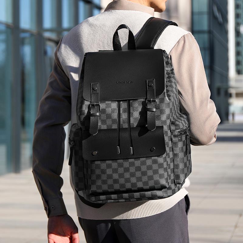 Backpack Men's Plaid Commuter Casual Office Workman Backpack Large Capacity Business Travel Business Work Computer Bag