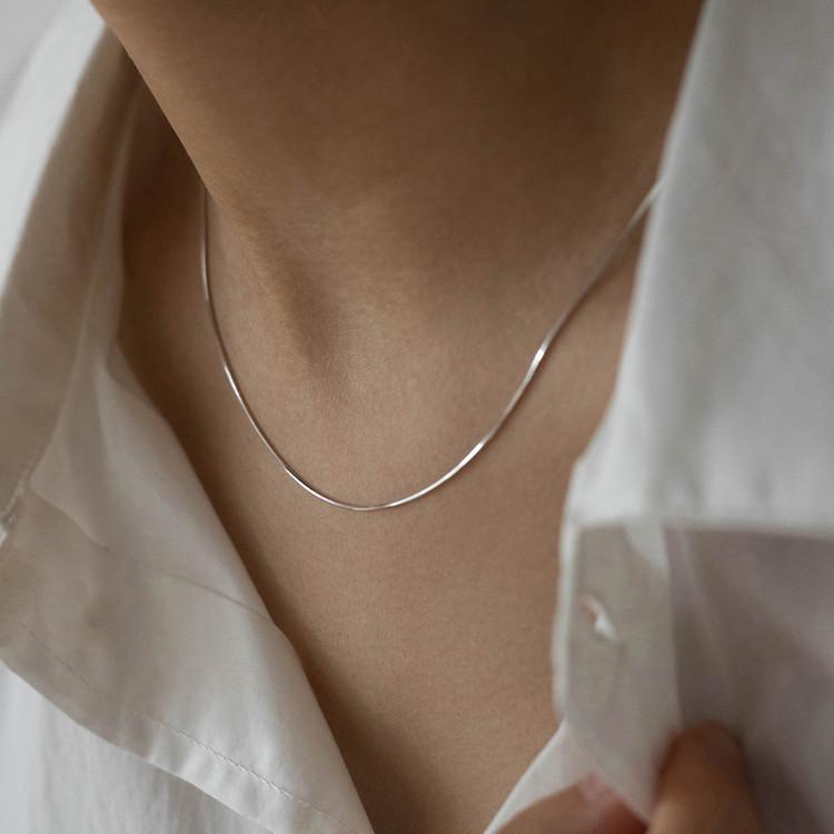 Titanium Steel Non-Fading Snake Bone Chain Niche Necklace Women's Accessible Luxury Neck Chain High-End Clavicle Chain Ins Cold Style Accessories