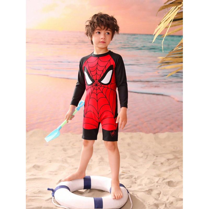 Foreign Trade Cartoon Children's Swimsuits, Cute Boys' Swimwear, One-Piece Baby Quick-Dry Sun-Protective Wholesale