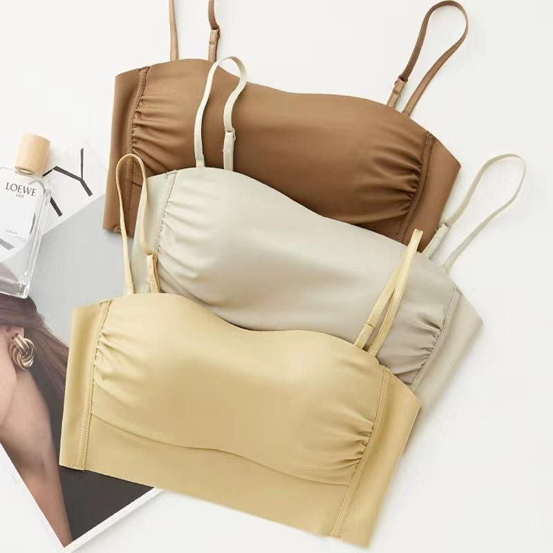 Original Strapless Underwear Traceless Girl's Small Chest Push-up Big Chest Show Small Thin Beautiful Back Strapless Bra
