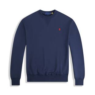 2026 New Style Small Logo Embroidered Polo Men's Sweatshirt Autumn and Winter Style Round Neck Pullover Fleece Sweatshirt Casual Men's Style