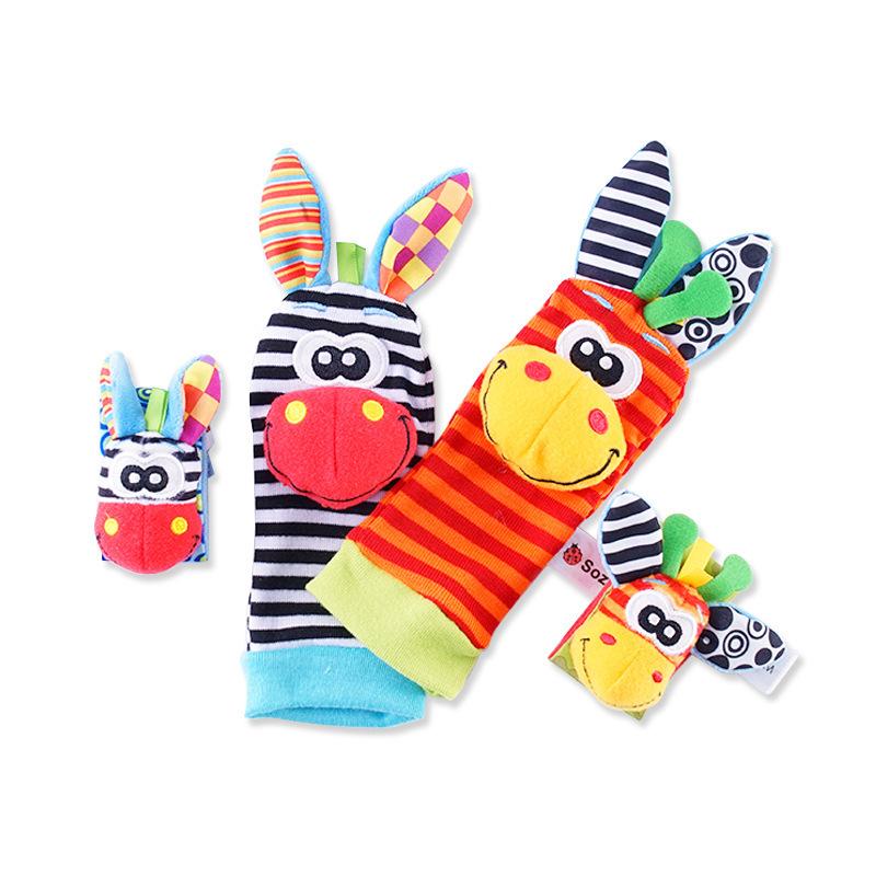 Sozzy Donkey Wristband Rattle Baby Socks Set Baby Toys Newborn Gift Bell Ringing Paper Puzzle