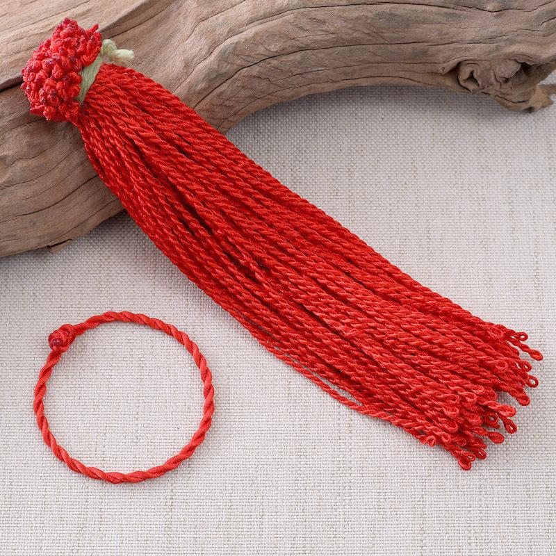 Zodiac Year Red Rope Bracelet Hand-Woven Men's and Women's Simple Hand Rope DIY Wearable Accessories Bracelet Anklet Rope