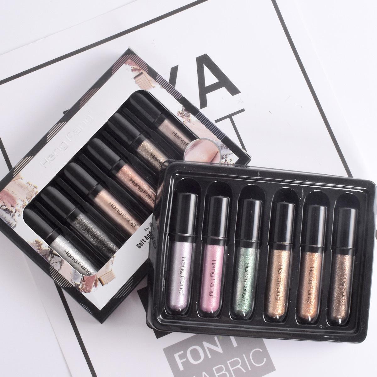 Cross-border Hengfang Color Eye Shadow Set Box Easy to Color Not Easy to Take Off Makeup Six Pack Combination Eye Shadow Set Women's Makeup
