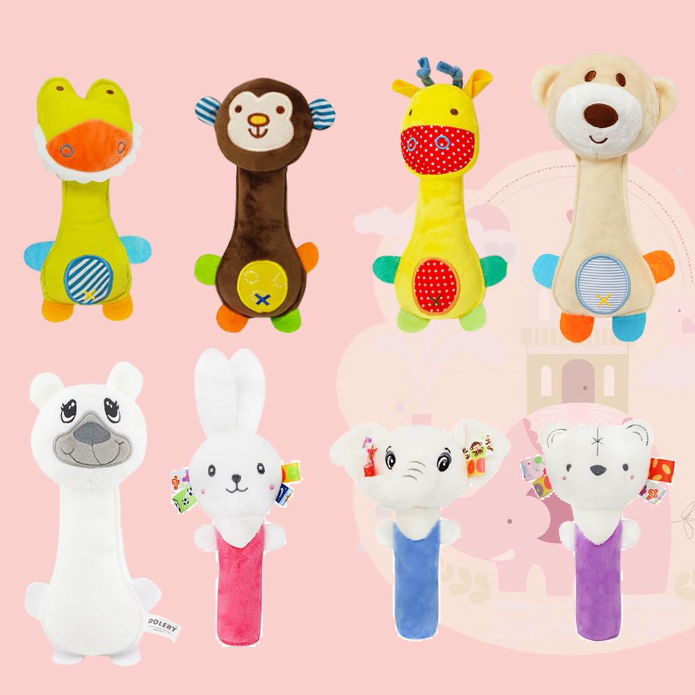 bbsky crocodile donkey monkey infant hand-held rattle BB stick baby toy 0.055