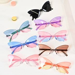 2026 New Cross-Border Baby Sunglasses Frameless Children's Butterfly Glasses for Boys and Girls Decorative Sunshade Kids Sunglasses