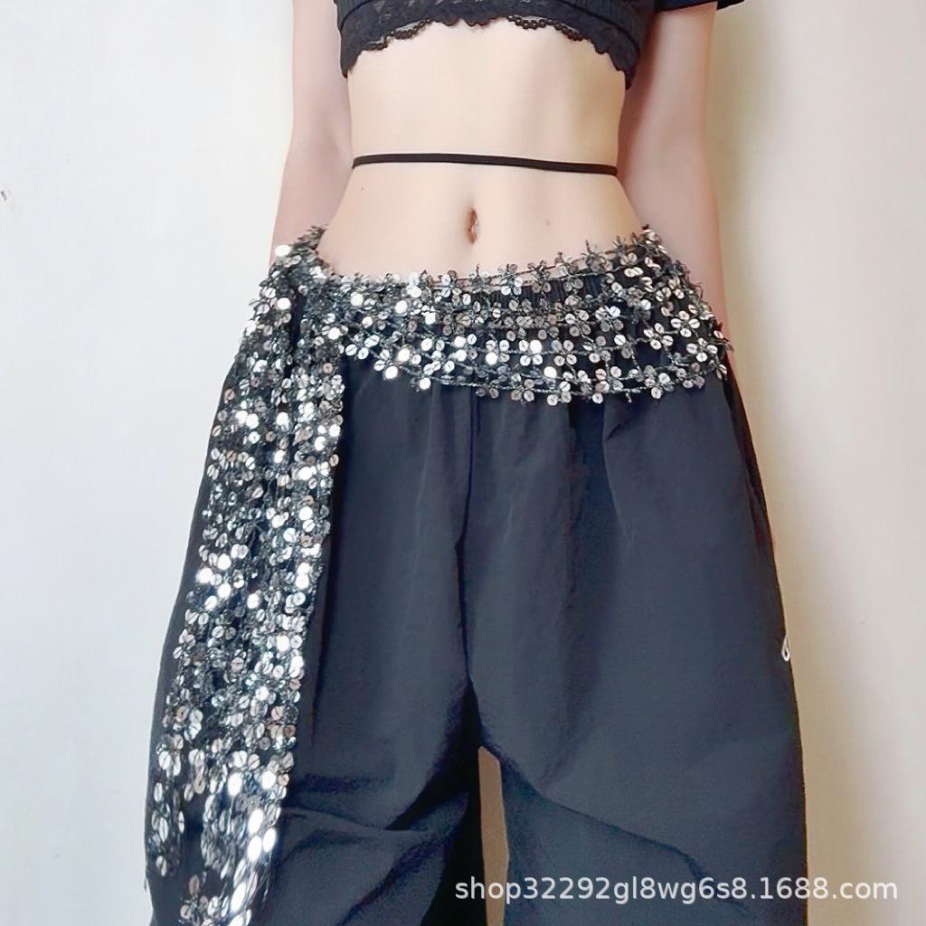 New Jazz Dance Starry Sky Tassel Dance Waist Accessory K-Pop Waist Scarf Street Dance Trendy Waist Scarf Waist Chain