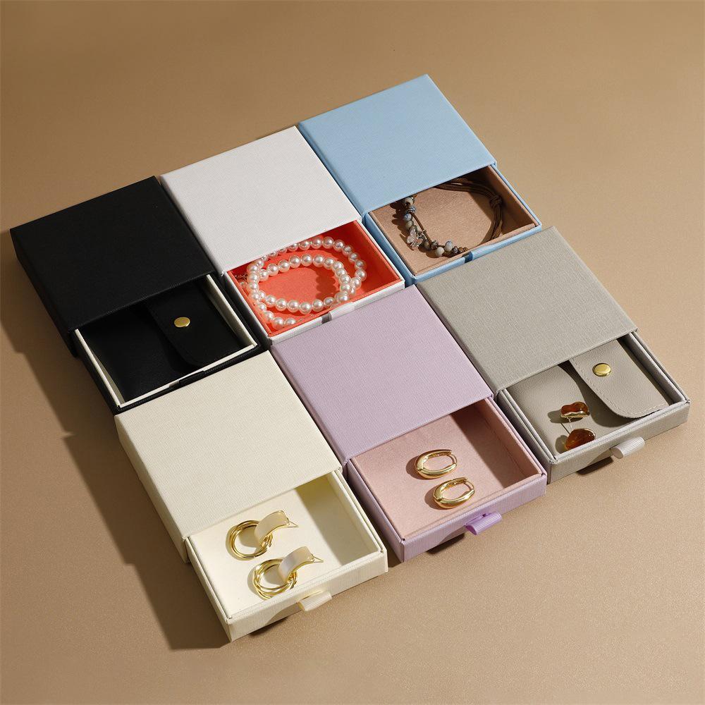 Ready-Made Jewelry Packaging Box, Jewelry Box, Ring Box, Bracelet Box, High-End Velvet Lined Pull-Out Box Storage Box
