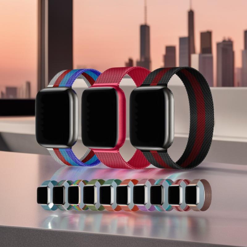 Suitable for apple watch strap Milan nice apple watch stainless steel metal integrated new strap