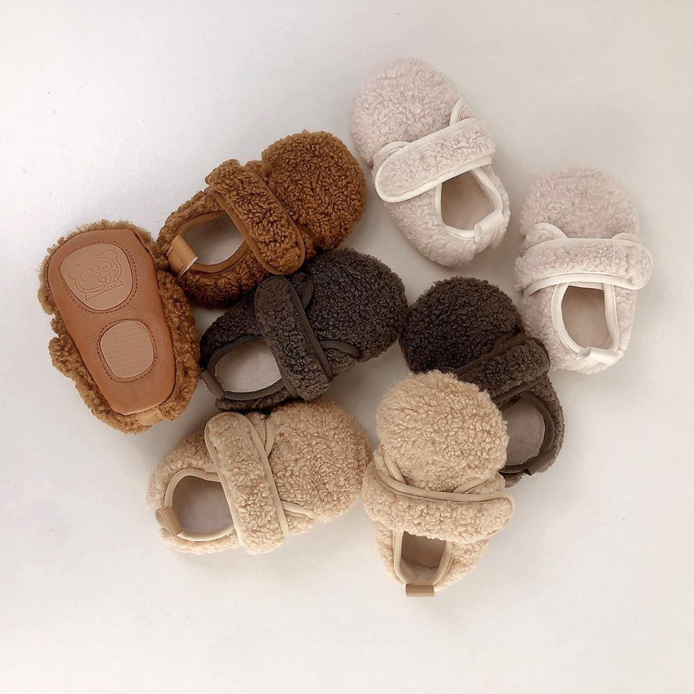 Factory Direct Supply Korean Style Winter fleece-lined Mao Mao Shoes Girls Toddler Shoes Soft Sole Non-slip Princess Shoes Baby Shoes