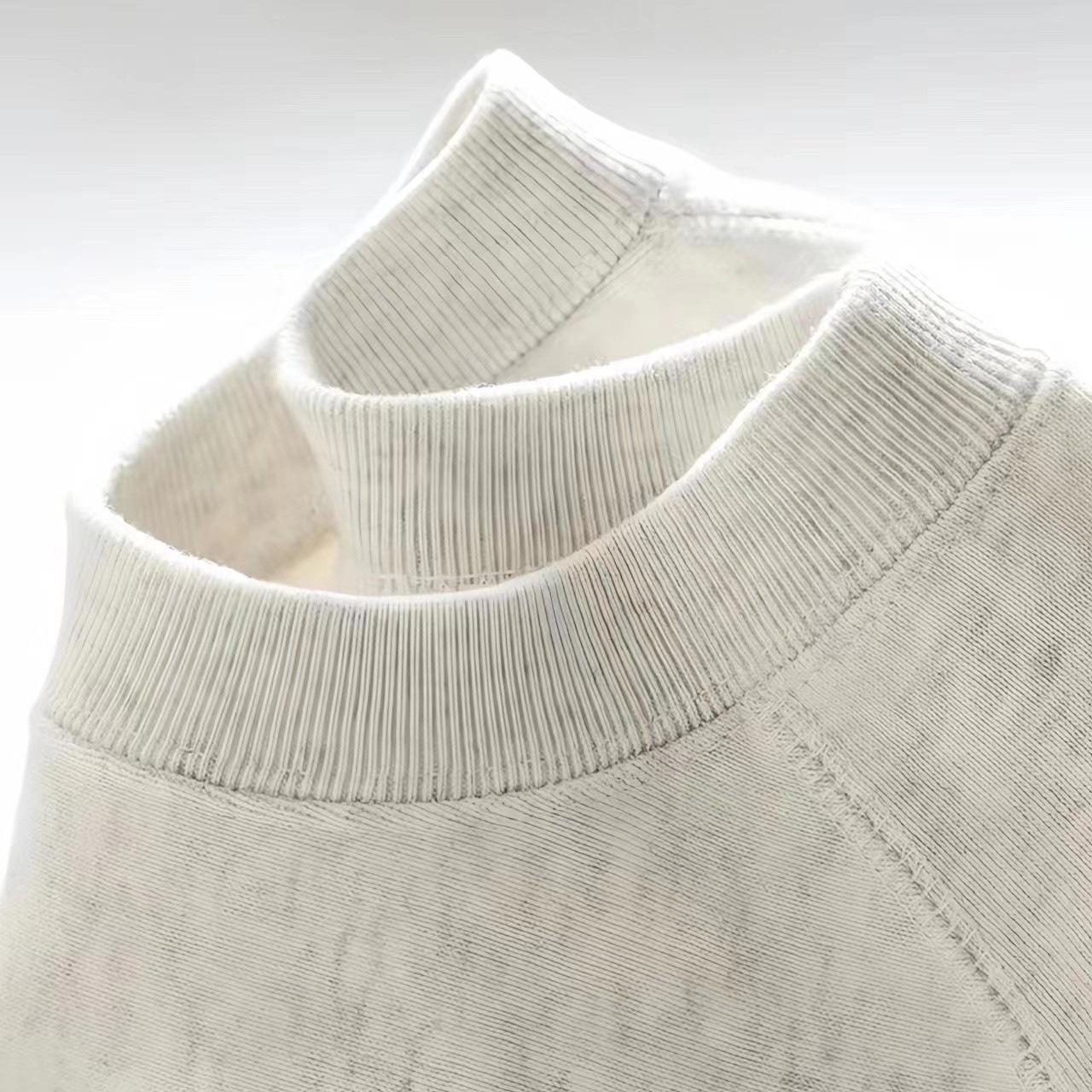 Snowflake Gray 400g Versatile Textured Round Neck Sweatshirt for Men Without Hood for Couples Long-Sleeved Loose Chinese Cotton Loose Casual