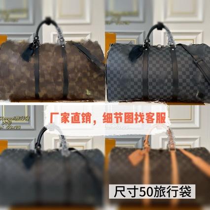 Keepall45 Travel Bag Large Capacity Business Trip Travel Bag Handbag Gym Bag Waterproof Checkerboard Pattern