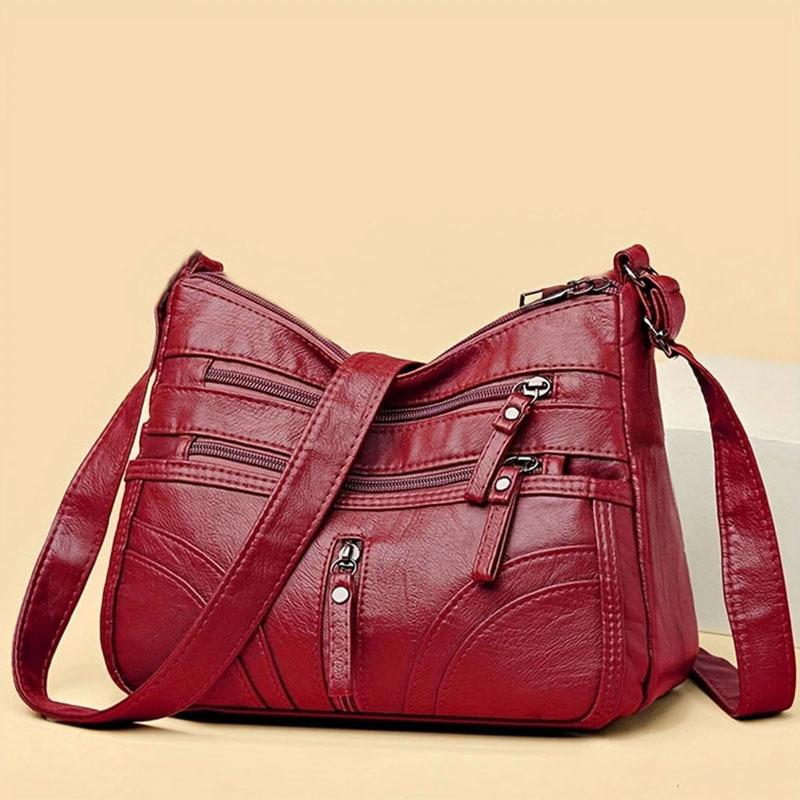 New Cross-Border Foreign Trade Bags, Versatile Women's Bags, Crossbody Bags, Fashionable Soft Leather Texture, Large-Capacity Shoulder Bags, Mother Bags