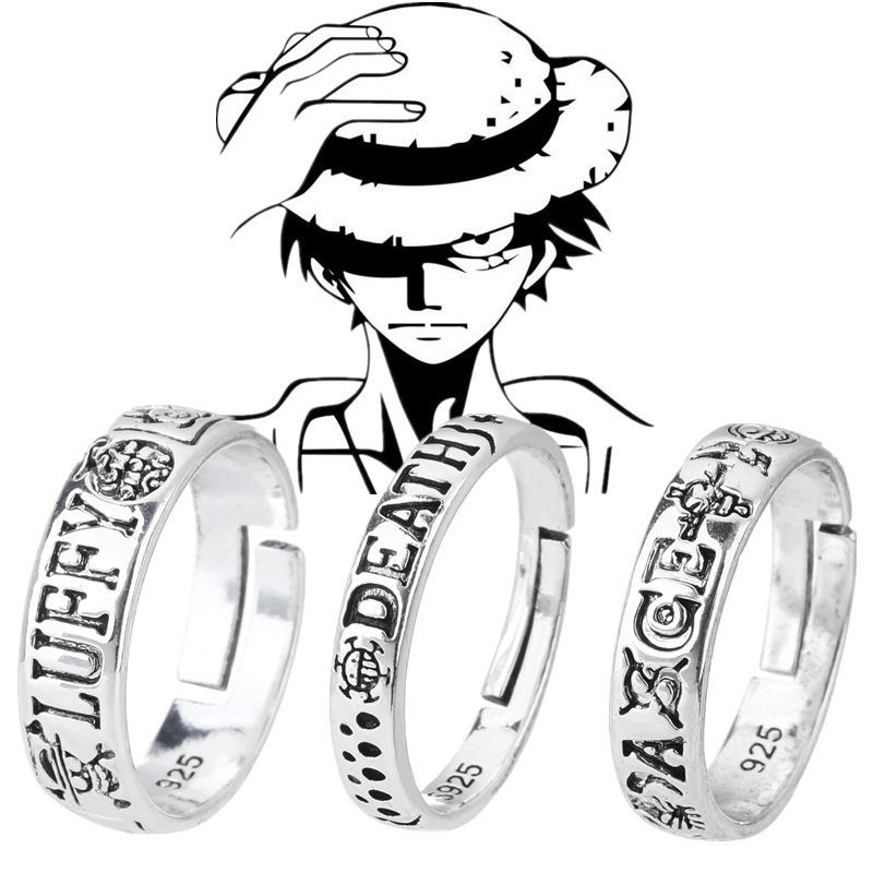 Cross-Border One Piece Ring Troll Ace Fire Fist Ring Cos Luffy Two-Dimensional Animation Peripheral Accessories