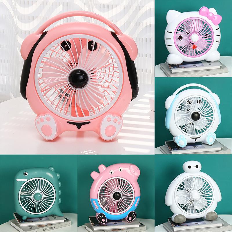 Factory direct cartoon desk fan student dormitory electric fan office desktop small fan wholesale home turning fan