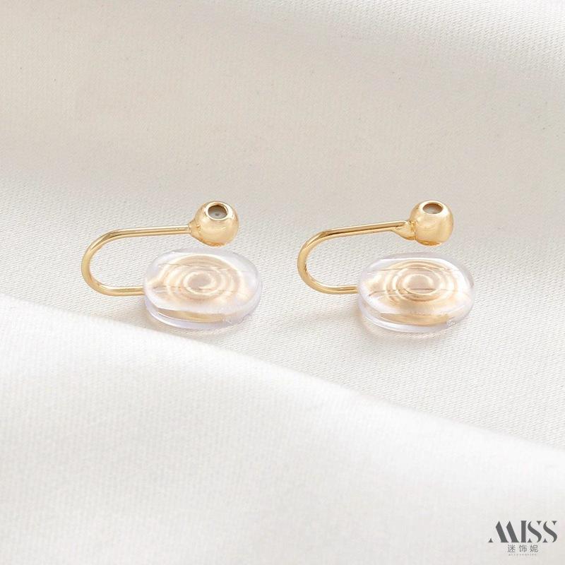 14K gold-wrapped color-preserving plastic beads mosquito repellent incense plate ear studs ear clip converter ear hole-free earrings diy ear jewelry accessories